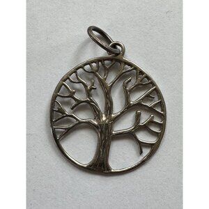 29.9mm Unbranded 925 Sterling Silver Slide Closure Tree of Life Pendant